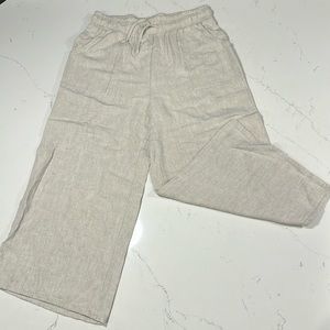 White Birch Wide Leg Cropped Pants